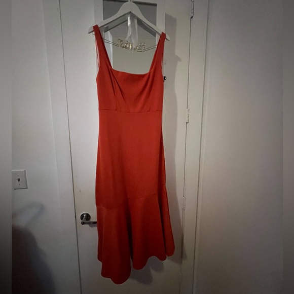 The Ariana Square-Neck Asymmetrical Ruffle-Hem Dress - Picture 10 of 12